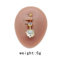 Casual Cute Commute Sunflower Starry Sky Snowflake Stainless Steel Copper Plating Inlay Rhinestones Zircon White Gold Plated Gold Plated Belly Ring sku image 1