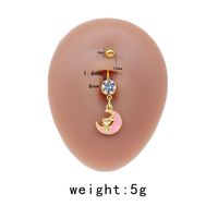 Casual Cute Commute Sunflower Starry Sky Snowflake Stainless Steel Copper Plating Inlay Rhinestones Zircon White Gold Plated Gold Plated Belly Ring sku image 2