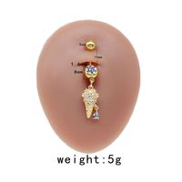 Casual Cute Commute Sunflower Starry Sky Snowflake Stainless Steel Copper Plating Inlay Rhinestones Zircon White Gold Plated Gold Plated Belly Ring sku image 5