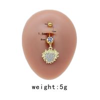 Casual Cute Commute Sunflower Starry Sky Snowflake Stainless Steel Copper Plating Inlay Rhinestones Zircon White Gold Plated Gold Plated Belly Ring sku image 6