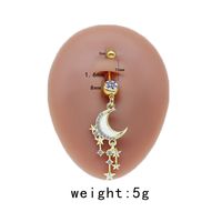 Casual Cute Commute Sunflower Starry Sky Snowflake Stainless Steel Copper Plating Inlay Rhinestones Zircon White Gold Plated Gold Plated Belly Ring sku image 12