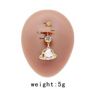 Casual Cute Commute Sunflower Starry Sky Snowflake Stainless Steel Copper Plating Inlay Rhinestones Zircon White Gold Plated Gold Plated Belly Ring sku image 7