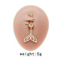 Casual Cute Commute Sunflower Starry Sky Snowflake Stainless Steel Copper Plating Inlay Rhinestones Zircon White Gold Plated Gold Plated Belly Ring sku image 8