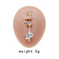 Casual Cute Commute Sunflower Starry Sky Snowflake Stainless Steel Copper Plating Inlay Rhinestones Zircon White Gold Plated Gold Plated Belly Ring sku image 4
