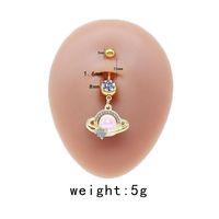 Casual Cute Commute Sunflower Starry Sky Snowflake Stainless Steel Copper Plating Inlay Rhinestones Zircon White Gold Plated Gold Plated Belly Ring sku image 9