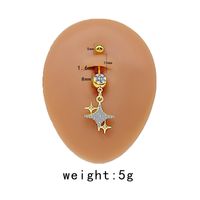 Casual Cute Commute Sunflower Starry Sky Snowflake Stainless Steel Copper Plating Inlay Rhinestones Zircon White Gold Plated Gold Plated Belly Ring sku image 10