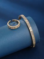 Einfacher Stil Geometrisch Kupfer 18 Karat Vergoldet Zirkon Ringe Armbänder In Masse main image 3