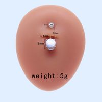 Sweet Artistic Cross Round Heart Shape Stainless Steel Copper Plating Inlay Rhinestones White Gold Plated Gold Plated Belly Ring sku image 2
