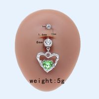 Sweet Artistic Cross Round Heart Shape Stainless Steel Copper Plating Inlay Rhinestones White Gold Plated Gold Plated Belly Ring main image 9
