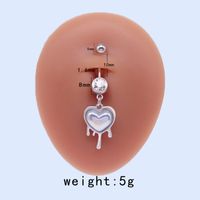 Sweet Artistic Cross Round Heart Shape Stainless Steel Copper Plating Inlay Rhinestones White Gold Plated Gold Plated Belly Ring sku image 1