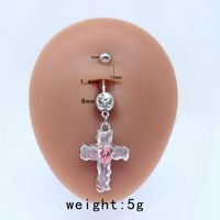Sweet Artistic Cross Round Heart Shape Stainless Steel Copper Plating Inlay Rhinestones White Gold Plated Gold Plated Belly Ring main image 2