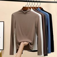 Women's T-shirt Long Sleeve T-shirts Simple Style Solid Color main image 4
