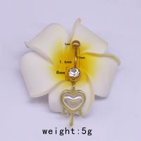 Sweet Artistic Cross Round Heart Shape Stainless Steel Copper Plating Inlay Rhinestones White Gold Plated Gold Plated Belly Ring sku image 6