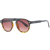 Elegant Color Block Ac Oval Frame Full Frame Women's Sunglasses sku image 3
