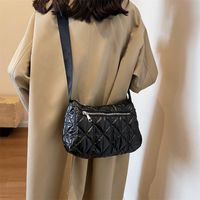Women's Pearlescent Cotton Solid Color Elegant Sewing Thread Square Zipper Shoulder Bag main image 2
