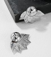 1 Pair Elegant Streetwear Leaf Plating Metal Ear Studs sku image 1