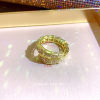 Elegant Geometrisch Legierung Kupfer Inlay Künstliche Perlen Strasssteine 14 Karat Vergoldet Offener Ring sku image 14