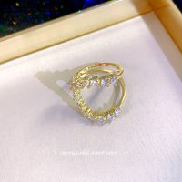 Elegante Geométrico Aleación Cobre Embutido Perlas Artificiales Diamantes De Imitación Chapado En Oro De 14 Quilates. Anillo Abierto sku image 15