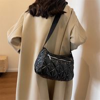 Women's Pearlescent Cotton Solid Color Elegant Sewing Thread Square Zipper Shoulder Bag sku image 4