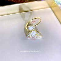 Elegant Geometrisch Legierung Kupfer Inlay Künstliche Perlen Strasssteine 14 Karat Vergoldet Offener Ring sku image 8