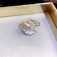 Elegant Geometrisch Legierung Kupfer Inlay Künstliche Perlen Strasssteine 14 Karat Vergoldet Offener Ring sku image 13
