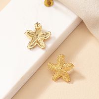 1 Pair Retro Marine Style Starfish Plating Alloy Gold Plated Ear Studs main image 4