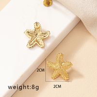 1 Pair Retro Marine Style Starfish Plating Alloy Gold Plated Ear Studs main image 2