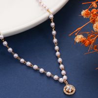 Simple Style Classic Style Star Imitation Pearl Copper Plating Inlay Zircon 18k Gold Plated Women's Pendant Necklace main image 3