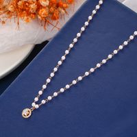 Simple Style Classic Style Star Imitation Pearl Copper Plating Inlay Zircon 18k Gold Plated Women's Pendant Necklace main image 4