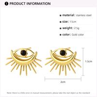 Fashion Devil's Eye Titanium Steel Plating Inlay Rhinestones Drop Earrings 1 Pair sku image 4