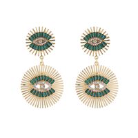 1 Pair Luxurious Classic Style Devil's Eye Plating Hollow Out Inlay Alloy Rhinestones Glass Gold Plated Drop Earrings main image 6