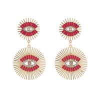 1 Pair Luxurious Classic Style Devil's Eye Plating Hollow Out Inlay Alloy Rhinestones Glass Gold Plated Drop Earrings main image 8