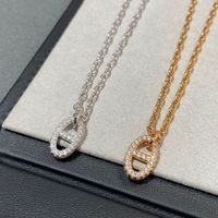 Glam Lady Geometric Copper 18k Gold Plated Zircon Pendant Necklace In Bulk main image 3