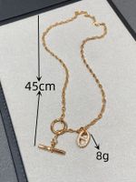 Glam Dame Geometrisch Kupfer 18 Karat Vergoldet Zirkon Halskette Mit Anhänger In Masse main image 2