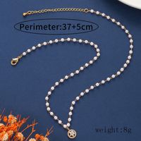 Simple Style Classic Style Star Imitation Pearl Copper Plating Inlay Zircon 18k Gold Plated Women's Pendant Necklace sku image 1