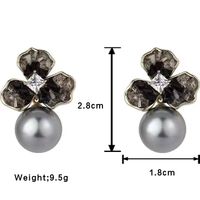 1 Pair Casual Simple Style Flower Plating Inlay Alloy Rhinestone Zircon Silver Plated Drop Earrings main image 2