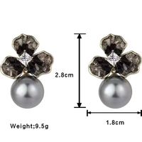 1 Paire Décontractée Style Simple Fleur Placage Incruster Alliage Strass Zircon Plaqué Argent Boucles D'oreilles main image 2