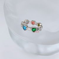 Simple Style Heart Shape Artificial Crystal Alloy Wholesale Rings sku image 4