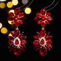 1 Pair Elegant Romantic Geometric Colorful Inlay Alloy Rhinestones Zircon Drop Earrings main image 6