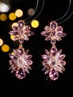 1 Pair Elegant Romantic Geometric Colorful Inlay Alloy Rhinestones Zircon Drop Earrings sku image 4