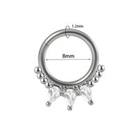 Modern Style Simple Style Shiny Water Droplets Stainless Steel Plating Inlay Zircon Nose Studs sku image 7