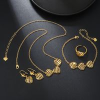 Vintage Style Pentagram Copper 18k Gold Plated Bracelets Earrings Necklace In Bulk main image 6