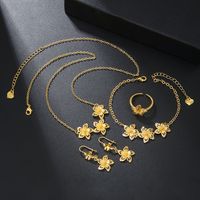Vintage Style Pentagram Copper 18k Gold Plated Bracelets Earrings Necklace In Bulk sku image 2