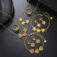 Vintage Style Pentagram Copper 18k Gold Plated Bracelets Earrings Necklace In Bulk main image 5