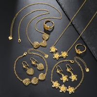 Vintage Style Pentagram Copper 18k Gold Plated Bracelets Earrings Necklace In Bulk main image 4