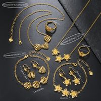 Vintage Style Pentagram Copper 18k Gold Plated Bracelets Earrings Necklace In Bulk main image 2
