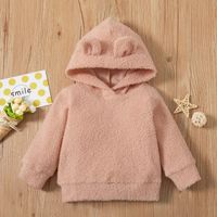 Kids Hoodies Long Sleeve Bear Casual Cute Simple Style Solid Color sku image 1