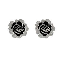 1 Pair Elegant Flower Enamel Plating Alloy Gold Plated Silver Plated Ear Studs main image 6