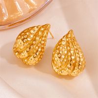 1 Pair Vintage Style Simple Style Solid Color Stainless Steel 18K Gold Plated Ear Studs main image 6