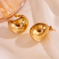 1 Pair Vintage Style Simple Style Solid Color Stainless Steel 18K Gold Plated Ear Studs main image 5